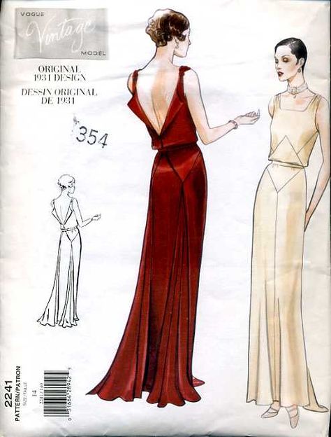 I would love to find this dress...or make it.   Ms Hepburns Closet: 1930's Hollywood Glamour Backless Evening Gowns, Evening Dress Patterns, Vintage Vogue Sewing Patterns, Vogue Vintage, 30s Fashion, Vintage Dress Patterns, Vogue Sewing, Vogue Sewing Patterns, فستان سهرة