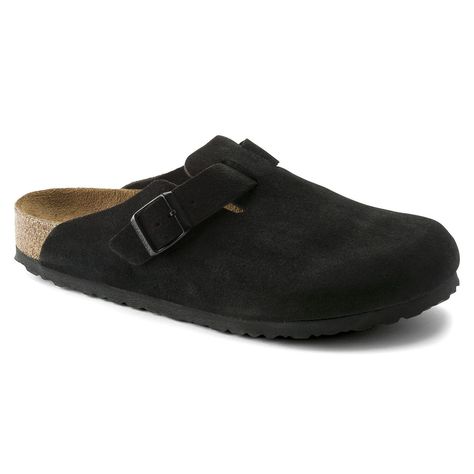 cd0dce8fca267bf1fb86cf43e18d5598desc41123089ri Boston Soft Footbed, Birkenstock Styles, Birkenstock Clog, Black Birkenstock, Boston Clogs, Black Clogs, Birkenstock Black, Suede Clogs, Calf Muscles