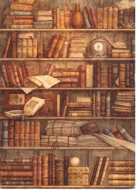 Bookshop Wallpaper, Rh Bedroom, Harry Potter Library, Book Paintings, Reading Images, Outfit Patterns, Building Drawings, Granny House, Painted Bookshelves