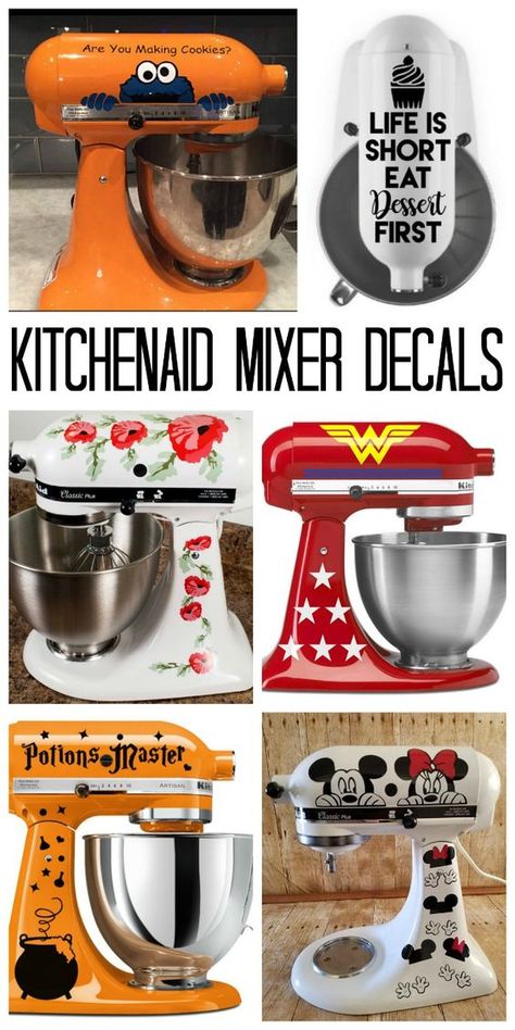 A collection of KitchenAid mixer decals to really amp up your machine! Kitchenaid Mixer Decals, Mixer Decals, Mixer Recipes, Kitchenaid Mixer, Organizing Hacks, Smitten Kitchen, Kitchen Mixer, Decoration Originale, Eat Dessert First