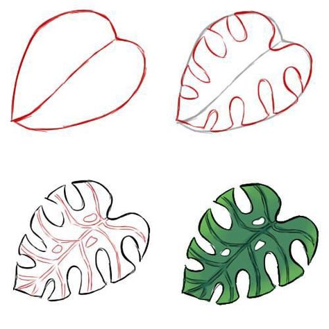 How To Draw Tropical Leaves Step By Step, Plant Leaves Drawing, Tropical Leaf Drawing, Leaf Drawing Easy, Best Sketches, Draw Leaves, Doodle Techniques, Leaves Drawing, Leaves Sketch