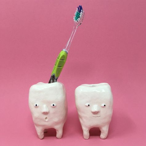 Pottery Toothbrush Holders, Toothbrush Clay Holder, Cool Toothbrush Holder, Polymer Clay Toothbrush Holder, Diy Clay Toothbrush Holder, Fun Toothbrush Holder, Ceramic Tooth Brush Holder, Ceramic Toothbrush Holder Handmade, Ceramic Birthday Gift Ideas