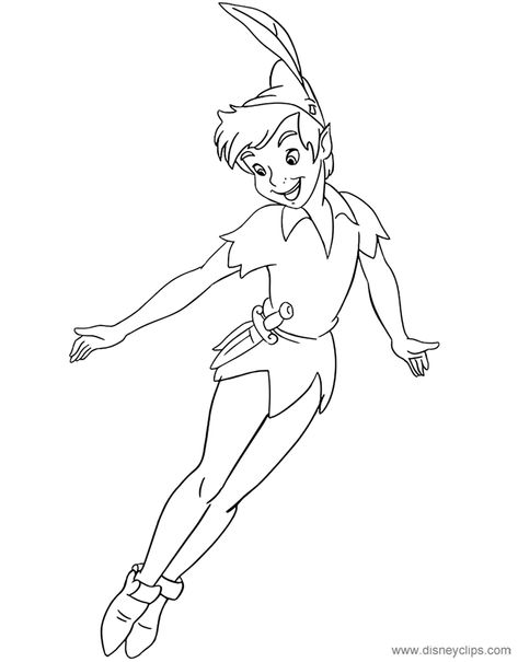 Peter Pan flying #peterpan Disney Peter Pan Tattoo, Peter Pan Characters Drawing, Peter Pan Coloring Pages Free Printable, Peter Pan Tattoo Design, Peter Pan Tattoo Color, Peter Pan Flying Tattoo, Peter Pan Drawing Ideas, Peter Pan Drawing Sketches, Peter Pan Drawing Easy