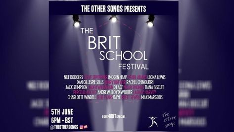 The Other Songs Host Online Festival For The BRIT School Featuring Nile Rodgers, Leona Lewis, Andrew Lloyd Webber + Many More The Brit School, Nile Rodgers, Brit School, Imogen Heap, Uk Culture, Andrew Lloyd Webber, Leona Lewis, Life Changing Opportunity, Music Student