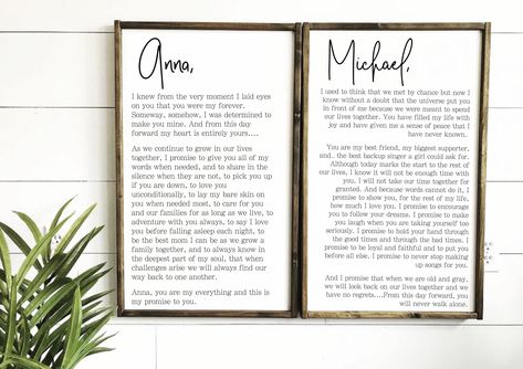 Wood Signs Bedroom, Vows Decor, Vow Art, Vow Ideas, Vows Wedding, You Are My Forever, How To Make Signs, Wedding Vow, Goth Wedding