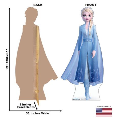 Advanced Graphics Elsa (Disney's Frozen II) Cardboard Standup | Wayfair Simple Party Decor, Life Size Cardboard Cutout, Frozen Party Supplies, Cardboard Standup, Elsa Disney, Frozen 2 Elsa, Christmas Outdoor Decor, Disney Musical, Disney Elsa