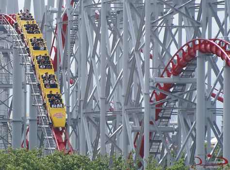 Steel Dragon 2000 from Nagashima Spa Land, Japan. This is the world’s longest one, with it as long as 8,133 ft. Riding A Roller Coaster, Creepy Roller Coaster, Abandoned Roller Coaster, Rockin Roller Coaster, Wooden Roller Coaster, Biggest Roller Coaster In The World, Make Your Mark, Roller Coaster, Baseball Bat