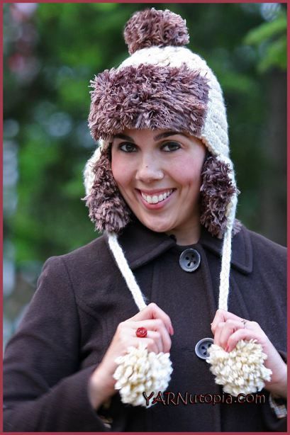 YARNutopia by Nadia Fuad Trapper Hat Crochet, Trapper Hat Pattern, Free Crochet Hat Patterns, Crochet Headwear, Crochet Hat Patterns, Crochet Adult Hat, Crochet Alphabet, Fur Trapper, Fur Trapper Hat