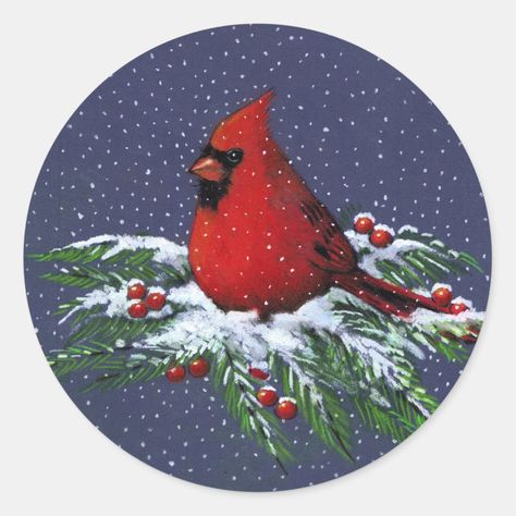 Cardinal Birds Art, Holiday Birds, Cardinal Christmas, Christmas Paintings On Canvas, Christmas Cardinals, Christmas Rock, Painted Gourds, Cardinal Bird, Painted Christmas Ornaments