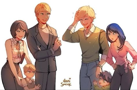 Future Adrienette, Miraculous Ladybug Marinette And Adrien, Marinette Agreste, Mlb Fan Art, Family Icon, Miraculous Ladybug Kiss, Tikki Y Plagg, Draw Comics, Miraculous Ladybug Oc