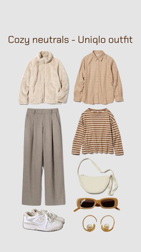 Cozy neutrals #outfitinspo #fashion #neutralsaesthetic #ootd #cozy #uniqlo #fitinspo #vanillagirl #beige #workoutfit Uniqlo, Ootd