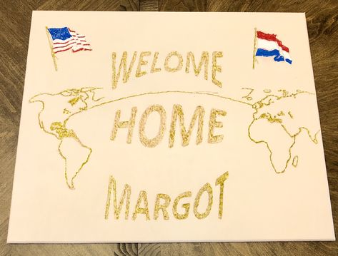 #welcomehome #efexchange #welcomesign #foreignexchangestudent Welcome Signs Airport Ideas, Welcome Back Home Poster, Foreign Exchange Student Welcome Sign, Exchange Student Welcome Sign, Welcome Back Poster, Welcome Home Crafts, Welcome Back Home, Airport Signs, Foreign Exchange Student