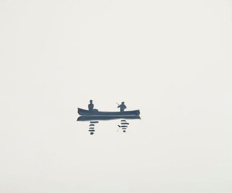 Alex Katz: New Work | Farnsworth Art Museum Minimalist Fishing Tattoo, Canoe Tattoo Ideas, Lake House Tattoo, Canoe Tattoo Simple, The Lakes Tattoo, Canoeing Tattoo, Kayak Drawing, Canoe Tattoo, Kayak Tattoo