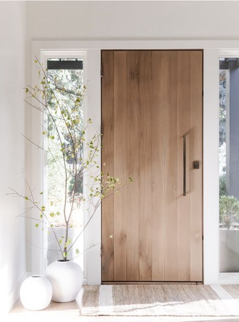 Modern Front Door Wood, Front Door White House, House Doors Front Entrance, Door House Entrance, Front Door Coastal, Wooden Entrance Door, Front Door Modern, House Entrance Doors, Wooden Front Door