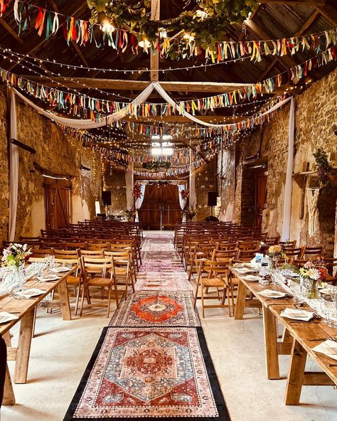 My autumn wedding in mid Devon, Dartmoor. The flowers are hone grown, the ribbon bunting handmade, the aisle set up done very quickly as it decided to rain last minute! #rusticwedding #barnwedding #bohemianwedding #ribbonbunting #bunting #autumn #autumnwedding #autumnflowers #rustic #englishwedding #dartmoor Ren Faire Wedding, Ribbon Bunting, Rustic Autumn Wedding, Autumn Wedding Decor, Rural Wedding, Wedding Bunting, Rustic Autumn, Boho Beach Wedding, Fairy Wedding