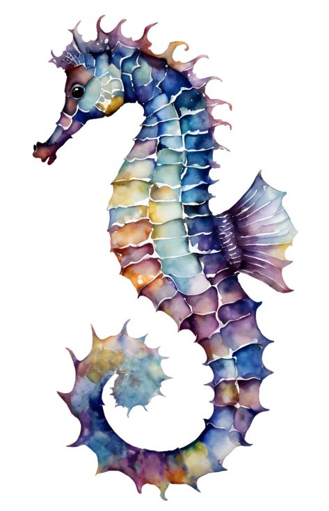 Sea Horses Illustration, Seahorse Illustration, Watercolor Seahorse, Under The Sea Background, Seahorse Painting, Leafy Sea Dragon, Sea Background, Seahorse Art, Water Creatures