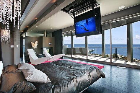 That room is so pretty that ocean view is the best Tv Placement, Futuristic Interior Design, Futuristic Interior, Dream Rooms, Beautiful Bedrooms, Floor Design, Dream Bedroom, Bed Room, My New Room