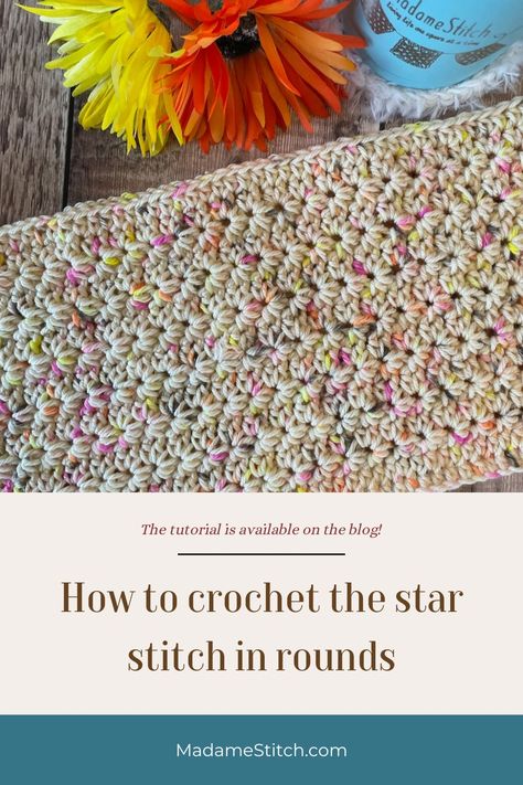 Crochet Star Stitch, Crochet Star, Crochet Stars, Crochet Round, Crochet Cowl, How To Work, Star Stitch, Half Double Crochet, Beautiful Crochet