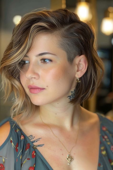 Must-Try Shag Haircuts and Hairstyles in 2024 Shag Haircut With Undercut, Thick Brunette Hair, Long Asymmetrical Haircut Edgy, Asymmetrical Shag Haircut, Undercut Bob Thick Hair, Side Part Shag Haircut, 2024 Edgy Hair Trends For Women, Short Hair Cuts For Thick Hair 2024, Asymetrical Haircut Edgy