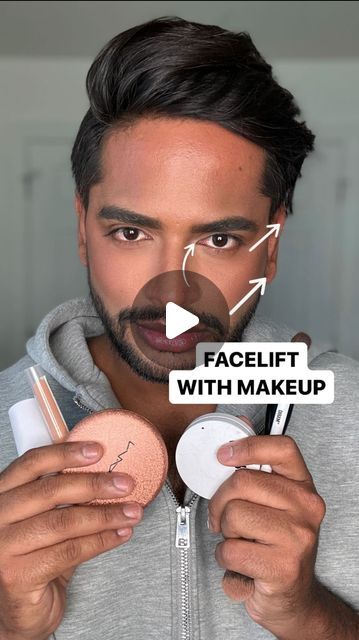 166K views · 9.6K likes | Aditya Madiraju on Instagram: "Face lifting with makeup!👍🏽 It’s a game of creating depth and shadow while balancing out with brightness and a hint of color 💡 ✨  1. Start with a bronzer, blend it on back of the hand and then apply to the cheek bones and blend into hairline. This ensured a smooth transition.  2. Blush to act as contour. Pro tip is not to smile while applying blush as that can drag your face down. Always apply blush from high cheeks bones to the forehead. 3. Concealer is used for adding light and lifting face “diagonally upwards” for a snatched look. Use a concealer 1 to 2 shades lighter to act as a brightener. 4. Set the face with powders to create a matte look!  @makeupbymario Soft Sculpt Bronzing Stick shade Dark @makeupbymario Soft POP Blush S Face Lift Concealer Hack, Face Lift Contour, Face Lifting Makeup, Cheekbones Makeup, Wedding Skincare Routine, Facelift Makeup, Bronzing Stick, Applying Blush, How To Apply Bronzer