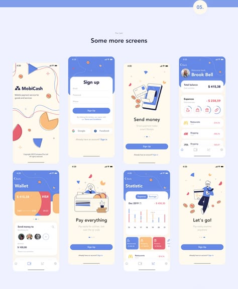 MobiCash mobile app redesign concept on Behance Scheduling App Design, App Inspiration Design, App Ux Design Inspiration, App Branding Design, Apps Design Layout, App Design Inspiration User Interface, Application Design Layout, Apps Interface, App Graphic Design