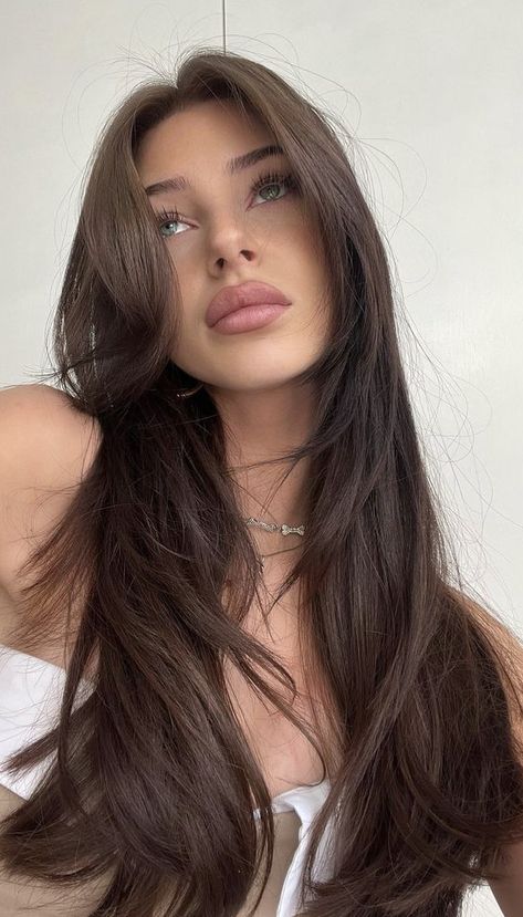 Brown Hair Women, Brunette Female, Rambut Brunette, Brown Hair Looks, Brown Hair Inspo, Brunette Woman, Long Brown Hair, Haircuts Straight Hair, Hair Inspo Color