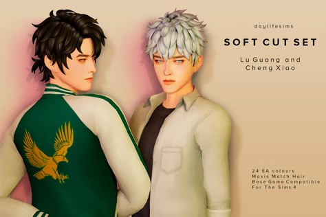 Xiao Hair, Daylife Sims, Sims 4 Nails, Sims 4 Hair Male, Sims 4 Male Clothes, Soft Cut, Sims 4 Anime, Pelo Sims, Sims 4 Mm Cc