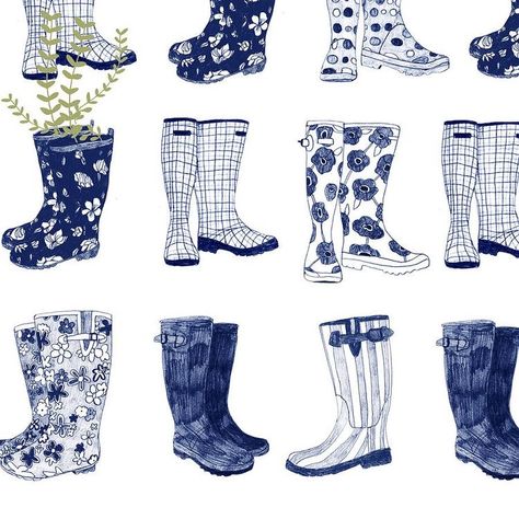 Gumboots Drawing, Wellies Drawing, Rain Boots Illustration, Wellies Illustration, Shoes Illustration Drawing, Rain Boots Drawing, Boot Illustration, Boots Illustration, Shoe Illustration