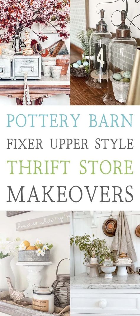 Pottery Barn Diy, Fixer Upper Living Room, Pottery Barn Decor, Thrift Store Upcycle, Thrift Store Makeover, Thrift Store Diy, Thrift Store Decor, Cottage Market, Pottery Barn Inspired