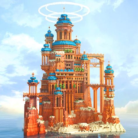 Minecraft Desert Mega Base, Minecraft Cities Ideas, Minecraft Magical Castle, Minecraft Megabase Inspiration, Minecraft Building Ideas Magic, Magical Minecraft Houses, Magic Minecraft Build Ideas, Minecraft Megabase Ideas, Mega Builds Minecraft