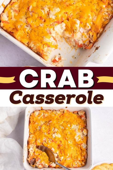 Crab Casserole Crab Breakfast Casserole, Crab Cake Casserole Recipes, Crab Casserole Recipes Baked, Crab Cake Casserole, Crab Casserole Recipes, Crab Rangoon Casserole, Imitated Crab Recipes, Chinese Food At Home, Asian Entrees