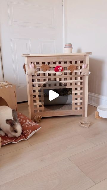 Ikea Rabbit Hack, Table Top Bunny Cage Indoor, Bunny Corner, Bunny Home Ideas, Rabbit Hutch Ideas, Under Bed Bunny Cage, Diy Bunny Cage Indoor, Indoor Rabbit Setup, Free Roam Bunny Set Up Bedroom