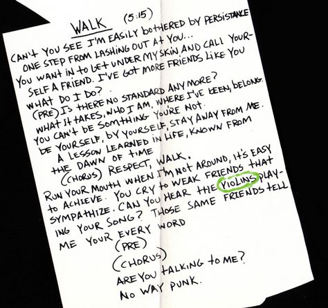 Pantera - Walk - Can you hear the violins playing your song? Under My Skin, Played Yourself, First Step, Like You, Let It Be, Songs, Music