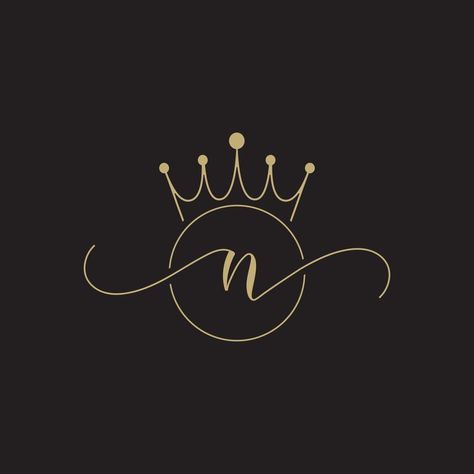 Letter n crown logo design N Alphabet Design, N Logo Design Letters, Crown Logo Design, N Letter Logo, N Alphabet, N Logo Design, The Letter N, Logo N, Birthday Captions Instagram