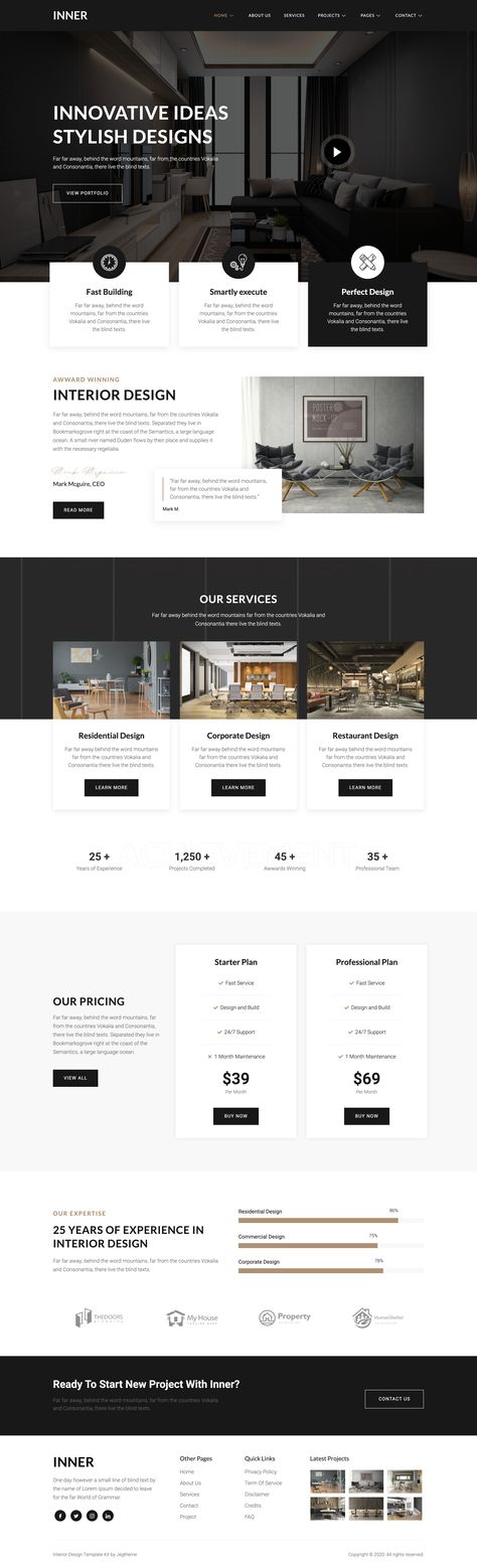 Design Website Layout, Website Layout Template, Architecture Template, Real Estate Website Templates, Architecture Website, Home Page Design, Elementor Templates, Real Estate Website Design, Ppt Template Design