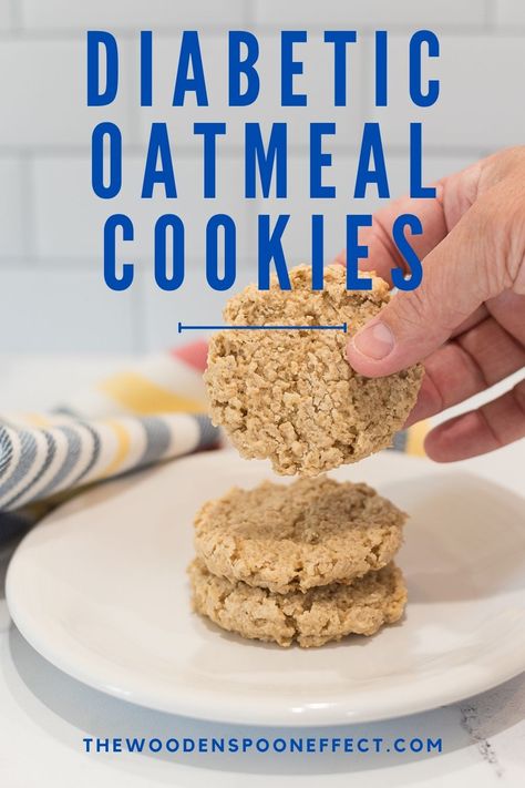 These Diabetic Oatmeal Cookies are a classic dessert that everyone will love. Made with simple ingredients, these cookies are easy and delicious. Biting into a warm oatmeal cookie is sure to be the best part of your day. Low Glycemic Cookies, Oatmeal For Diabetics, Sugar Free Oatmeal Cookies, Oatmeal Cookies Recipes Easy, Sugar Free Cookie Recipes, Sugar Free Oatmeal, Low Carb Oatmeal, Oatmeal No Bake Cookies, Oatmeal Cookie Recipe