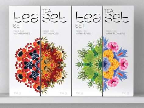 TEA SET (STUDENT WORK) Tea Packaging Design, Fruits Images, Cool Packaging, Tea Design, Tea Brands, Natural Branding, Tea Packaging, Organic Teas, Creative Packaging Design