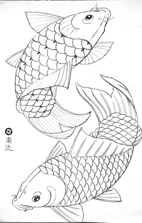 ငါးကြင်း Tattoo, Koi Fish Skeleton, Koi Fish Japanese Art, Koi Tattoo Design, Printable Flower Coloring Pages, Koi Fish Drawing, Rose Drawing Tattoo, Black Art Tattoo, Koi Fish Designs