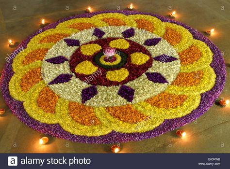 Onam Pookalam Design, Colourful Rangoli, Pookalam Design, Unique Rangoli, Rangoli Designs For Competition, Rangoli Designs Simple Diwali, Easy Rangoli Designs Diwali, Floral Carpet, Big Rangoli Designs