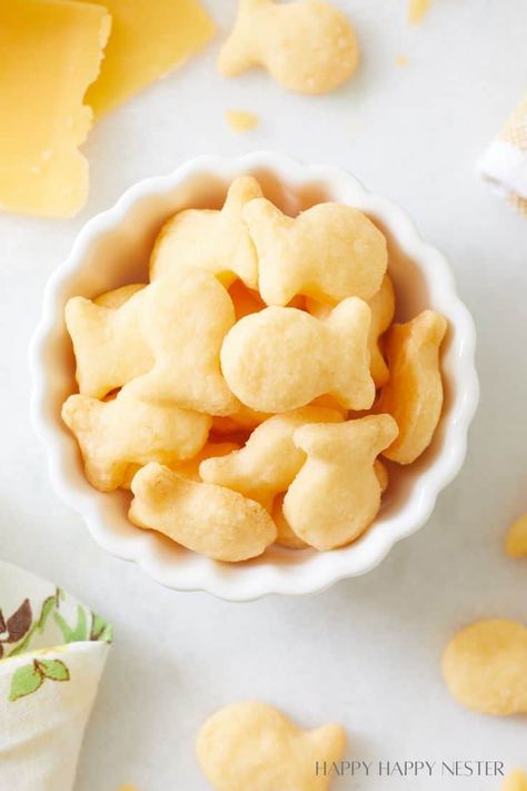 Homemade Goldfish Crackers Recipe Homemade Goldfish, Homemade Goldfish Crackers, Homemade Cheese Crackers, Brunch Desserts, Goldfish Crackers, Fun Baking, Healthy Snack Options, Soft Sugar Cookies, Cracker Recipes