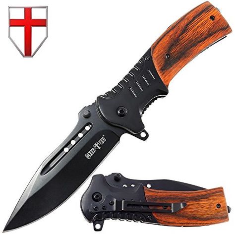 Grand Way Hunting Folding Knife Rosewood Handle - Tactical EDC Pocket Knife - Foldable Long Blade Pocket Knife - Big Blade Folding Knife WK 0207. For product & price info go to:  https://all4hiking.com/products/grand-way-hunting-folding-knife-rosewood-handle-tactical-edc-pocket-knife-foldable-long-blade-pocket-knife-big-blade-folding-knife-wk-0207/ Boot Knife, Tactical Pocket Knife, Edc Tactical, Knife Gifts, Glass Breaker, Urban Survival, Travel Hiking, Cool Knives, Boy Scout