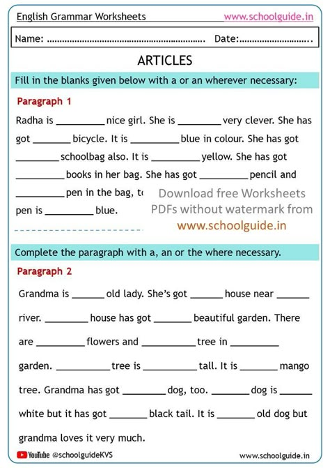 Paragraph Worksheets, Articles Worksheet, Alphabet Writing Worksheets, Punctuation Worksheets, First Grade Reading Comprehension, School Guide, English Grammar Notes, English Grammar Exercises, English Grammar For Kids