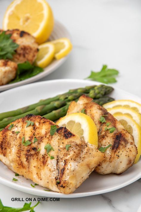 Grilled Grouper Recipe - grillonadime.com Recipes For Grouper Fish, Frozen Grouper Recipes, Grilled Grouper Recipes, Keto Dippers, Different Side Dishes, Scallopini Recipes, Veal Scallopini Recipes, Grouper Fish Recipes, Grouper Recipe