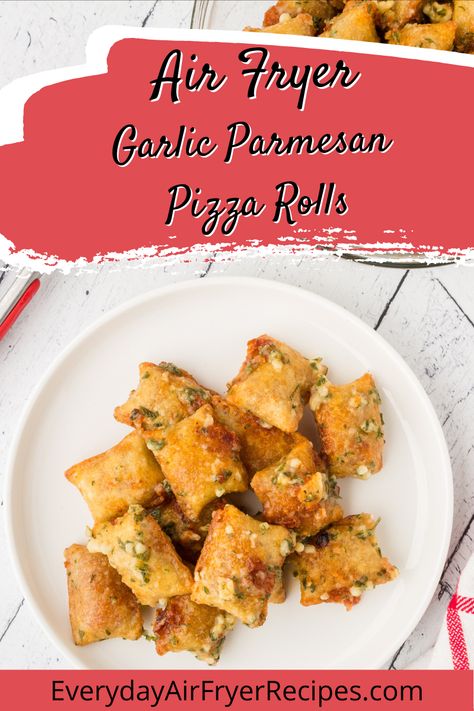 Pizza Roll Recipes Totinos, Totinos Pizza Rolls Ideas, Garlic Parm Pizza Rolls, Garlic Pizza Rolls, Garlic Parmesan Pizza Rolls, Pizza Rolls With Garlic Butter, Garlic Parmesan Pizza, Air Fryer Pizza Rolls, Totinos Pizza