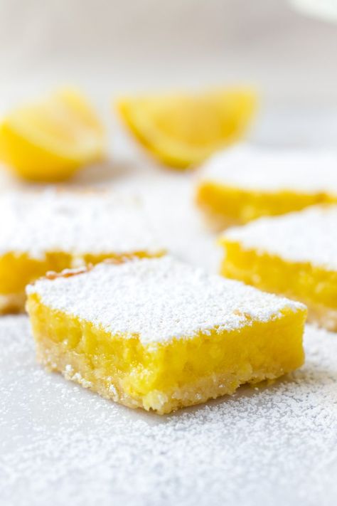 Easy Lemon Bars - Cooking For My Soul Small Batch Lemon Cookies, Small Batch Lemon Bars, Lemon Bars Recipe Easy, Lemon Bites, Bars With Shortbread Crust, Easy Lemon Bars, Sweet Bars, Batch Recipes, Lemon Bars Easy