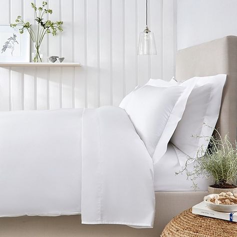 Essentials Egyptian Cotton 200 Thread Count Bed Linen Collection | Bed Linen Collections | The White Company UK Classic Bed Linen, Classic Duvet Covers, Black Bed Linen, Egyptian Cotton Duvet Cover, Affordable Bedding, Egyptian Cotton Bedding, White Linen Bedding, Luxury Bedding Collections, Linen Collection