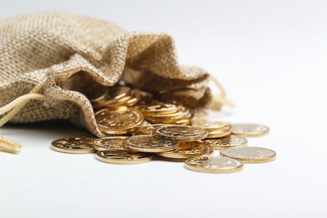 Golden rmb coins in cloth bag Free Photo | Free Photo #Freepik #freephoto #background #business #gold #money Sack Of Gold, Today Gold Price, Scrap Gold, Golden Coin, Gold Rate, Gold Aesthetic, Coin Bag, Selling Antiques, Money Bag