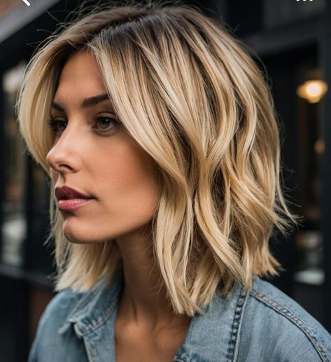 Blond Hair Bob Long, Short Haircut Lengths, Short Hair In Back Long On Sides, Bob For Thick Hair Wavy, Blond Inverted Bob, Long Bobs For Fine Hair Shoulder Length, Medium Length Lob Thick Hair, Wavy Angled Bob Medium, Preppy Bob Haircut