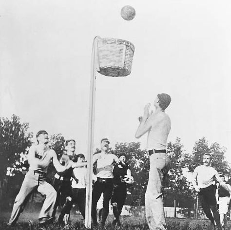 the beginning.... First Basketball Game, Peach Basket, James Naismith, Basketball Court Layout, Basketball Rules, Nba Jam, Outside Games, Basketball Moves, Fun Outdoor Games