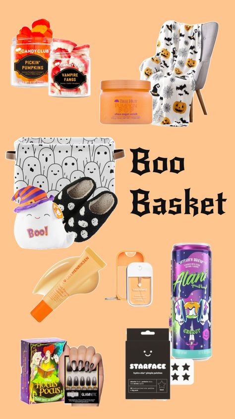 Boo Basket for Tween/Teen Girls Fall Gift Baskets, Food Net, Candy Club, Vampire Fangs, Boo Basket, Fall Gifts, Teen Girls, Tarot Decks, Halloween Fun